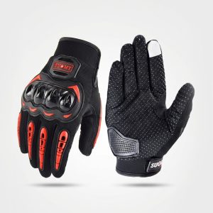 Suomy Full Finger Protective Motorcycle Gloves With Touch Screen Red