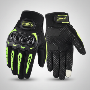 Suomy Full Finger Protective Motorcycle Gloves With Touch Screen Green