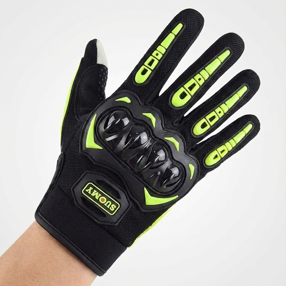 Suomy Full Finger Protective Motorcycle Gloves With Touch Screen Green - Image 3