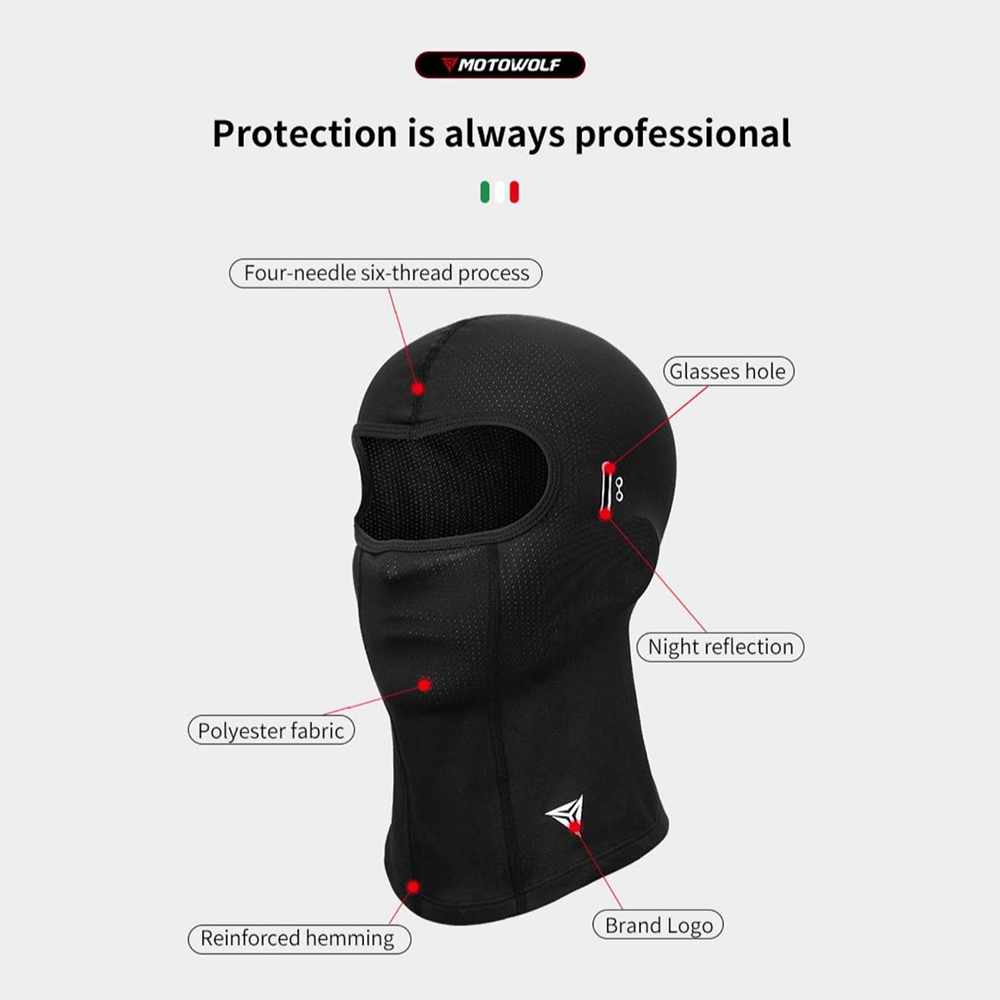MOTOWOLF Motorcycle Breathable Soft and Skin Friendly Ninja Mask - Image 3
